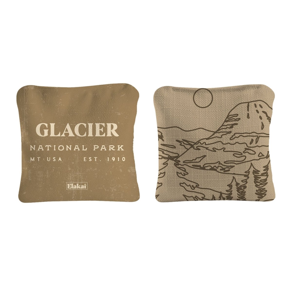 6 - in Dual - Sided Cornhole Bags | National Parks Collection - Glacier Tan EGCB66TS-25 | American Cornhole Association
