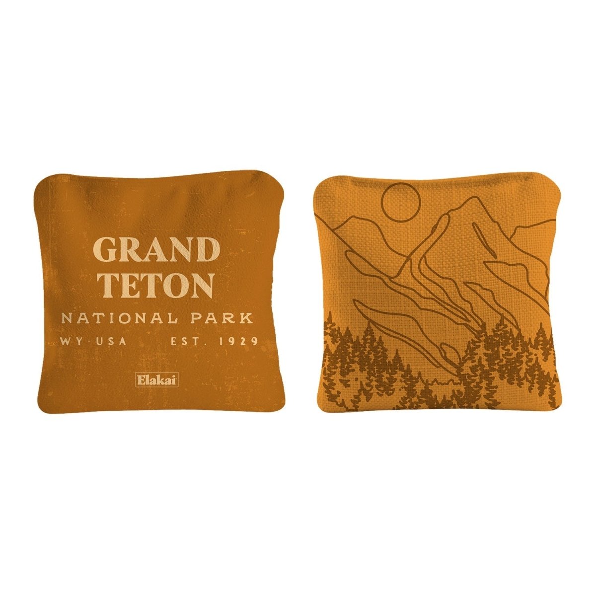 6 - in Dual - Sided Cornhole Bags | National Parks Collection - Grand Teton Sienna EGCB66TS-28 | American Cornhole Association
