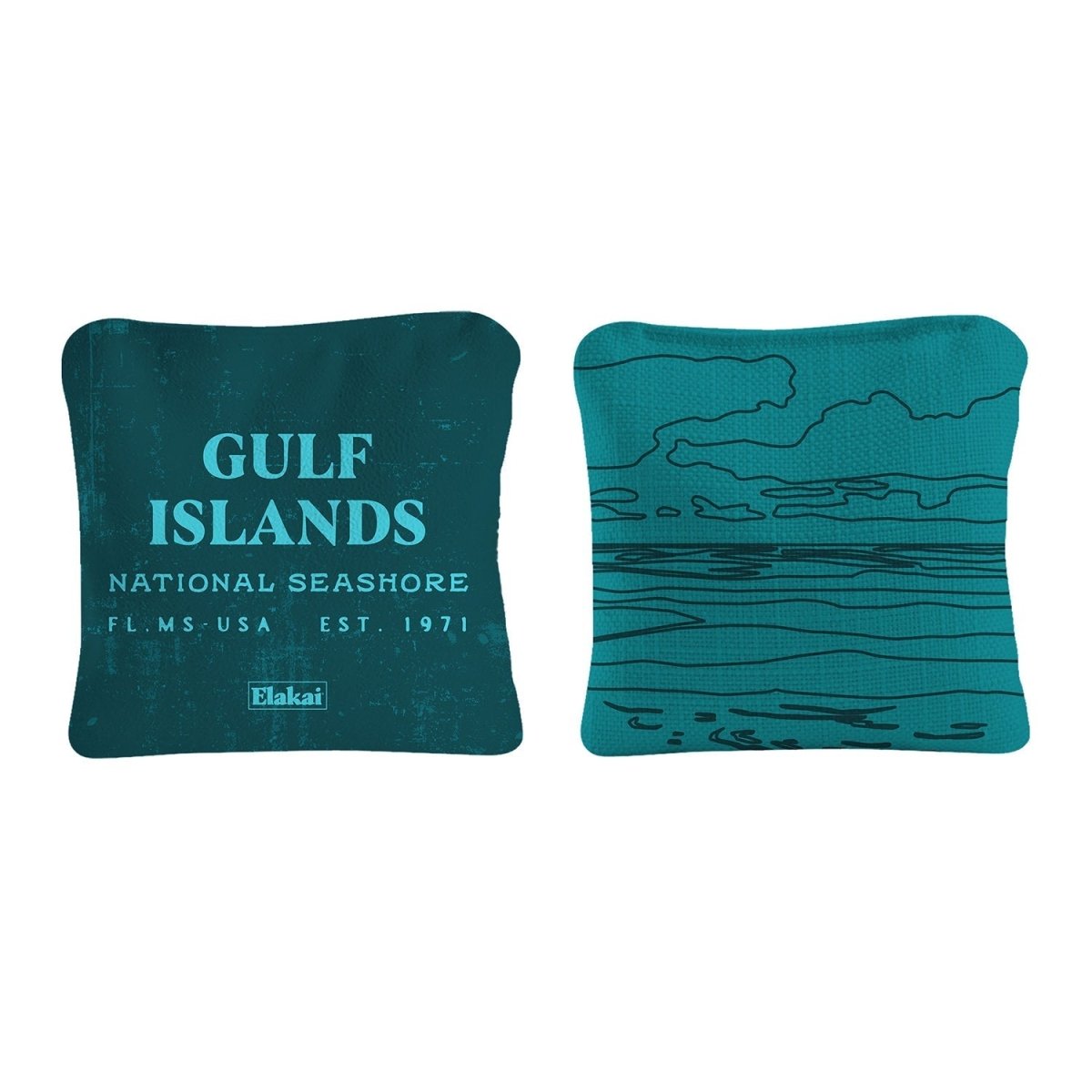 6 - in Dual - Sided Cornhole Bags | National Parks Collection - Gulf Islands Shore Teal EGCB66TS-32 | American Cornhole Association
