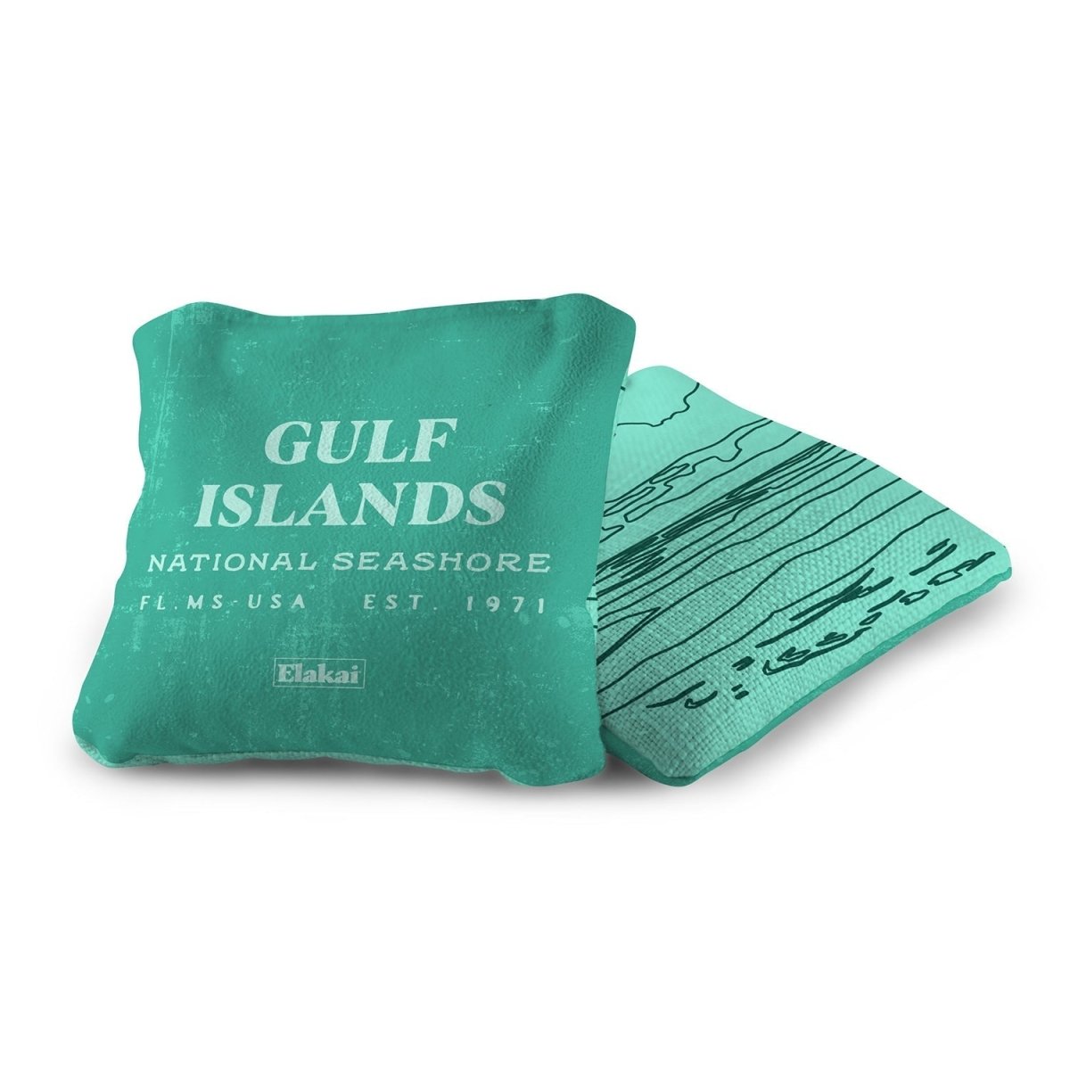 6 - in Dual - Sided Cornhole Bags | National Parks Collection - Gulf Islands Shore Turquoise EGCB66TS-33 | American Cornhole Association