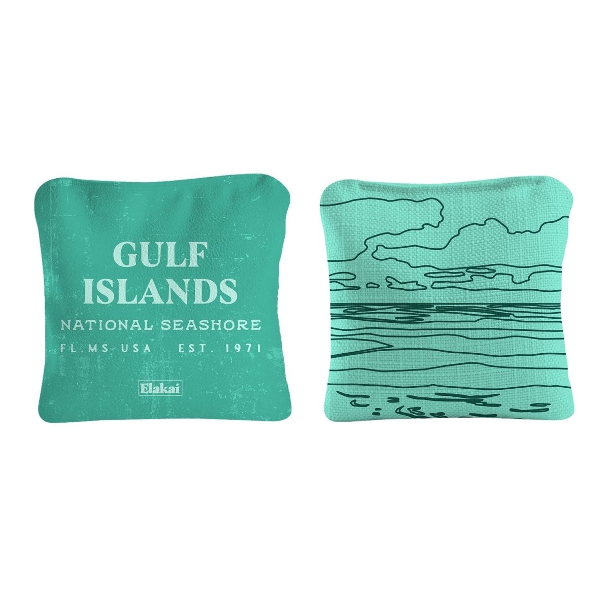6 - in Dual - Sided Cornhole Bags | National Parks Collection - Gulf Islands Shore Turquoise EGCB66TS-33 | American Cornhole Association