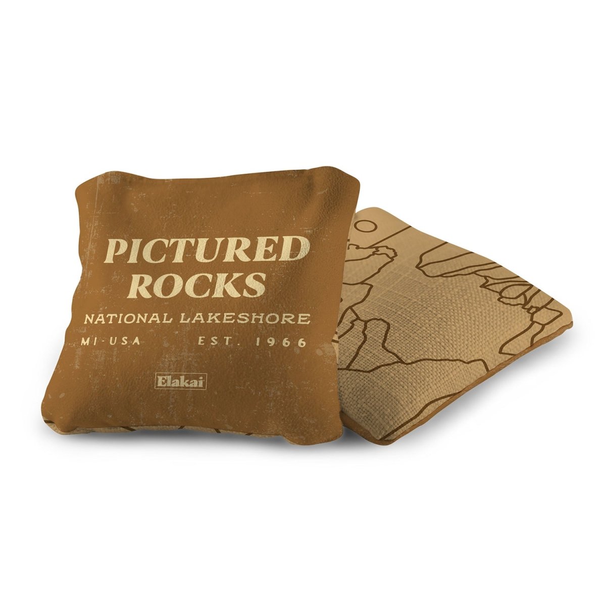 6 - in Dual - Sided Cornhole Bags | National Parks Collection - Pictured Rocks Tan EGCB66TS-41 | American Cornhole Association