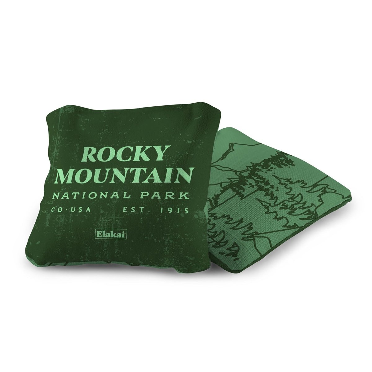 6 - in Dual - Sided Cornhole Bags | National Parks Collection - Rocky Mountain Green EGCB66TS-44 | American Cornhole Association