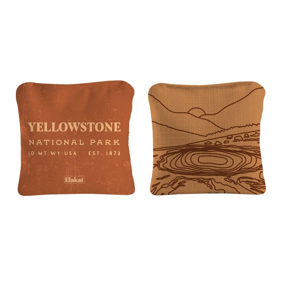 6 - in Dual - Sided Cornhole Bags | National Parks Collection - Yellowstone Burnt Orange EGCB66TS-48 | American Cornhole Association