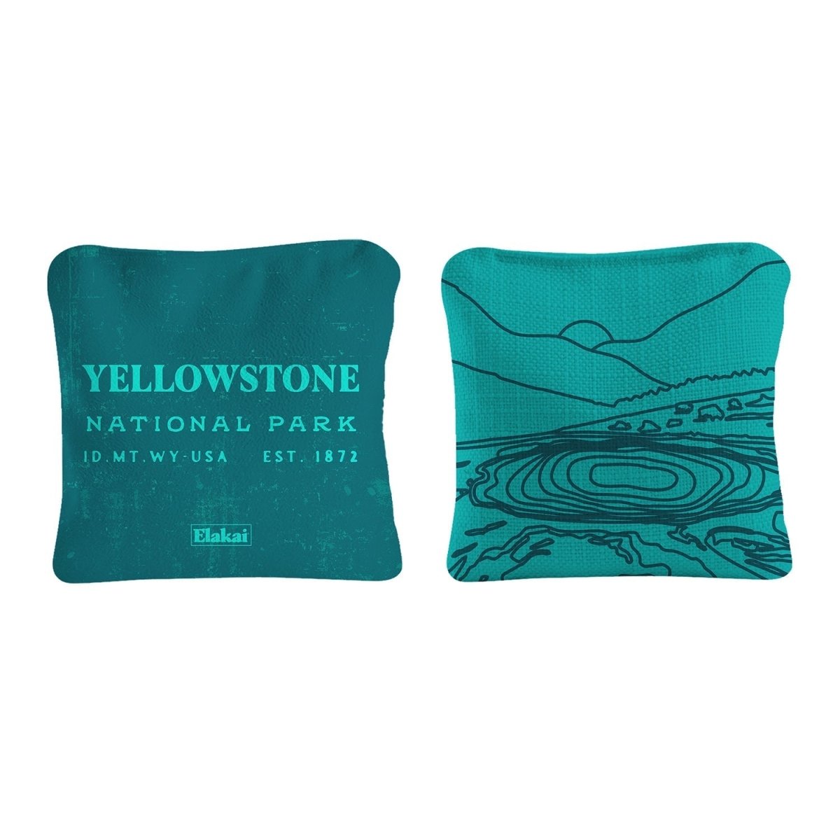6 - in Dual - Sided Cornhole Bags | National Parks Collection - Yellowstone Teal EGCB66TS-49 | American Cornhole Association