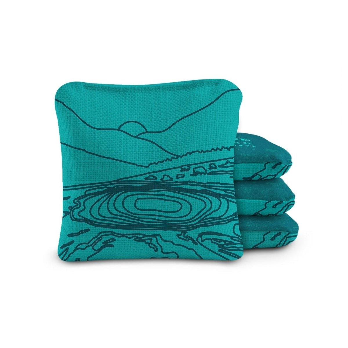 6 - in Dual - Sided Cornhole Bags | National Parks Collection - Yellowstone Teal EGCB66TS-49 | American Cornhole Association