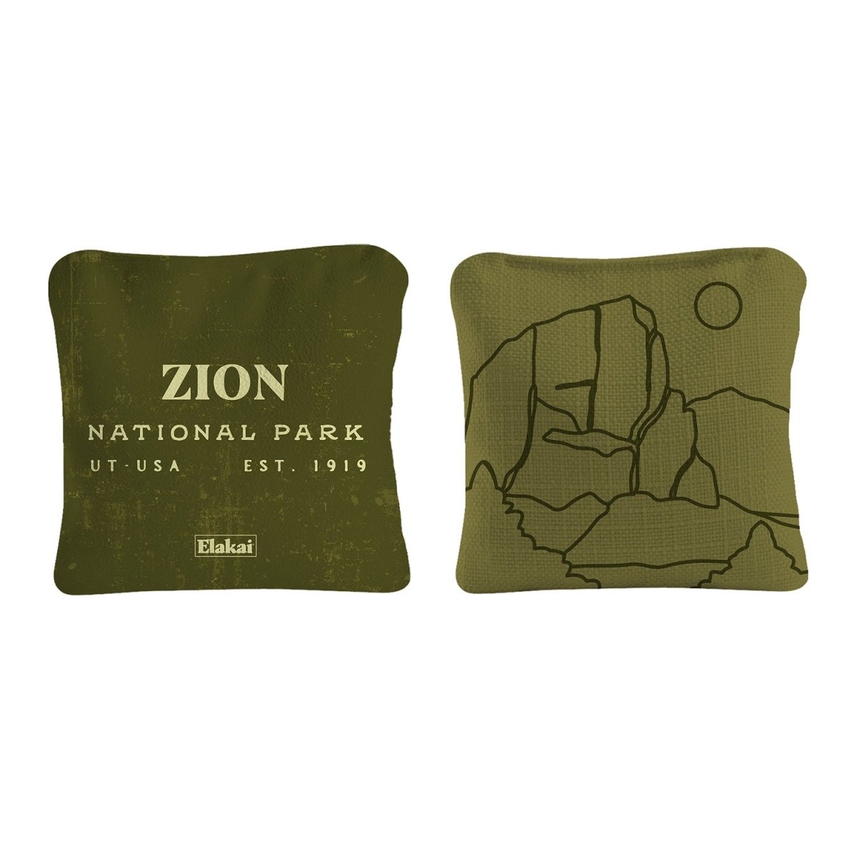 6 - in Dual - Sided Cornhole Bags | National Parks Collection - Zion Olive EGCB66TS-53 | American Cornhole Association
