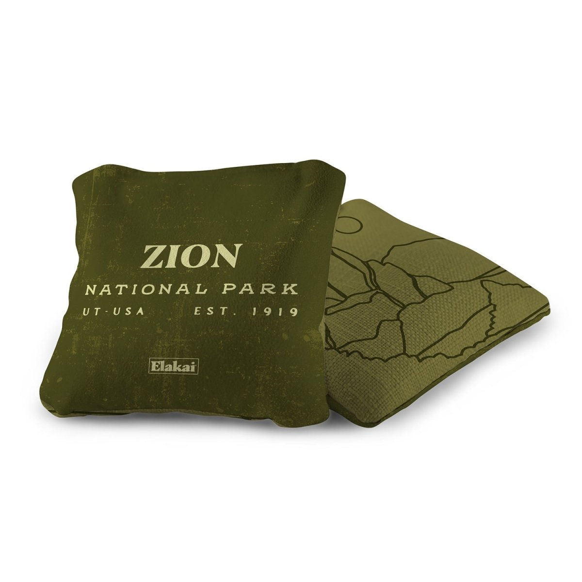 6 - in Dual - Sided Cornhole Bags | National Parks Collection - Zion Olive EGCB66TS-53 | American Cornhole Association