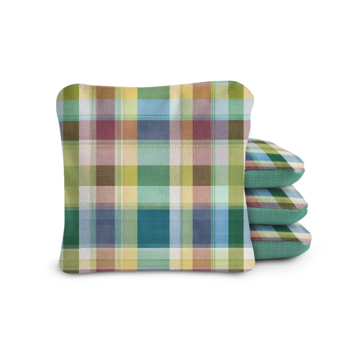 6-in Dual-Sided Cornhole Bags | Plaid Collection - Retro Patchwork Plaid Spring Lake EGCB66TS-61 | American Cornhole Association