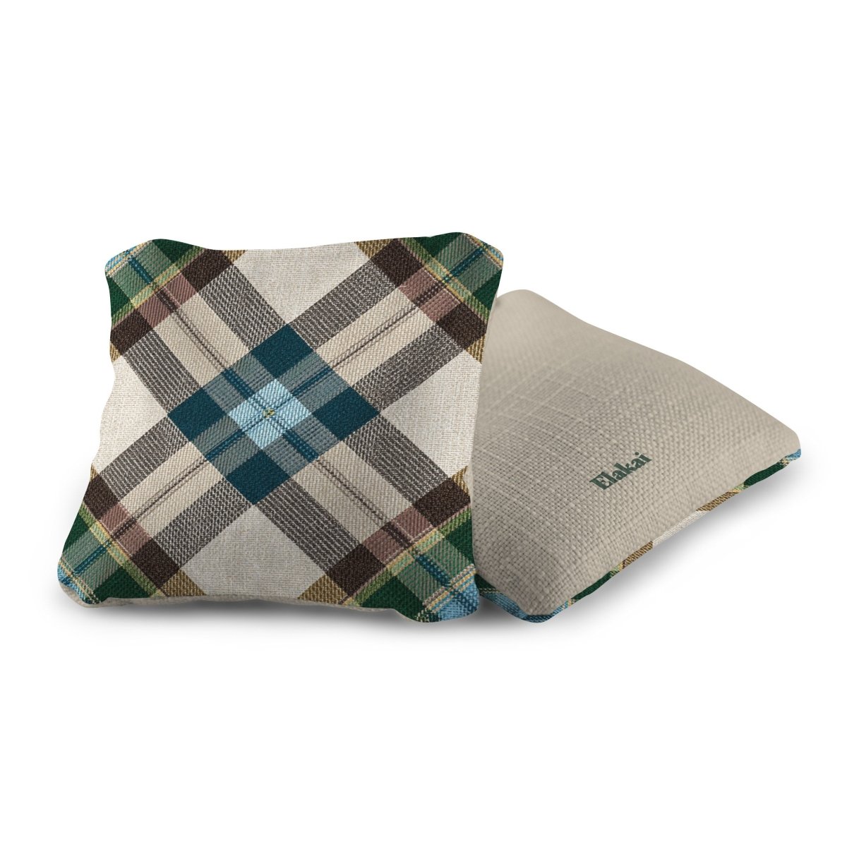 6-in Dual-Sided Cornhole Bags | Plaid Collection - Vintage Glen Plaid Cream EGCB66TS-55 | American Cornhole Association
