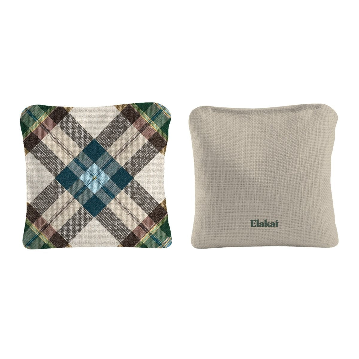 6-in Dual-Sided Cornhole Bags | Plaid Collection - Vintage Glen Plaid Cream EGCB66TS-55 | American Cornhole Association