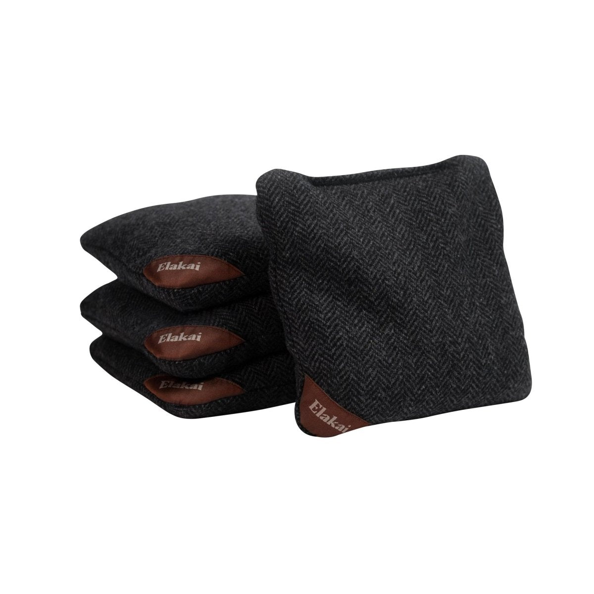 6-in Herringbone Cornhole Bags | Premium All-Weather Collection - Black EGCB66H-08 | American Cornhole Association