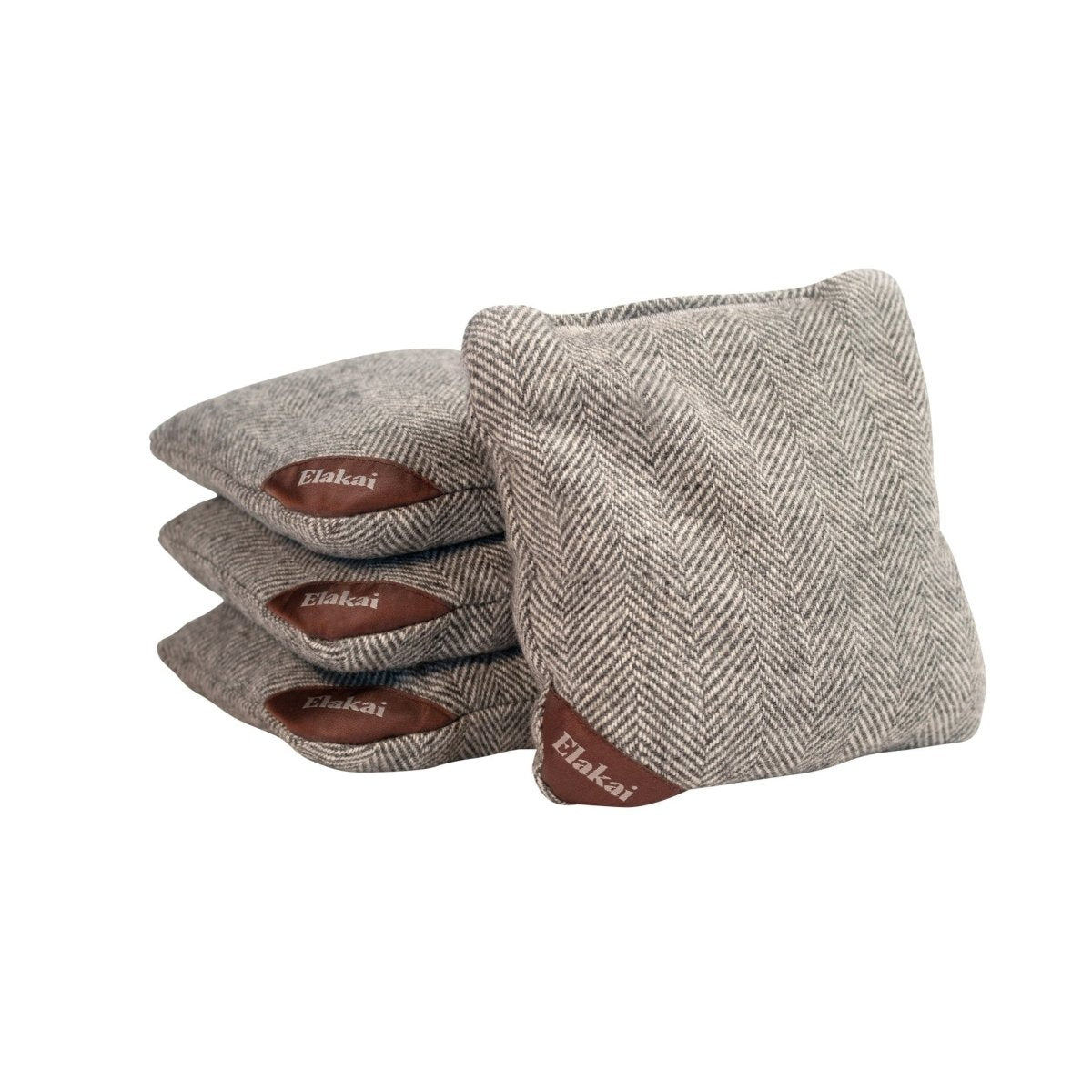 6-in Herringbone Cornhole Bags | Premium All-Weather Collection - Gray Dove EGCB66H-07 | American Cornhole Association