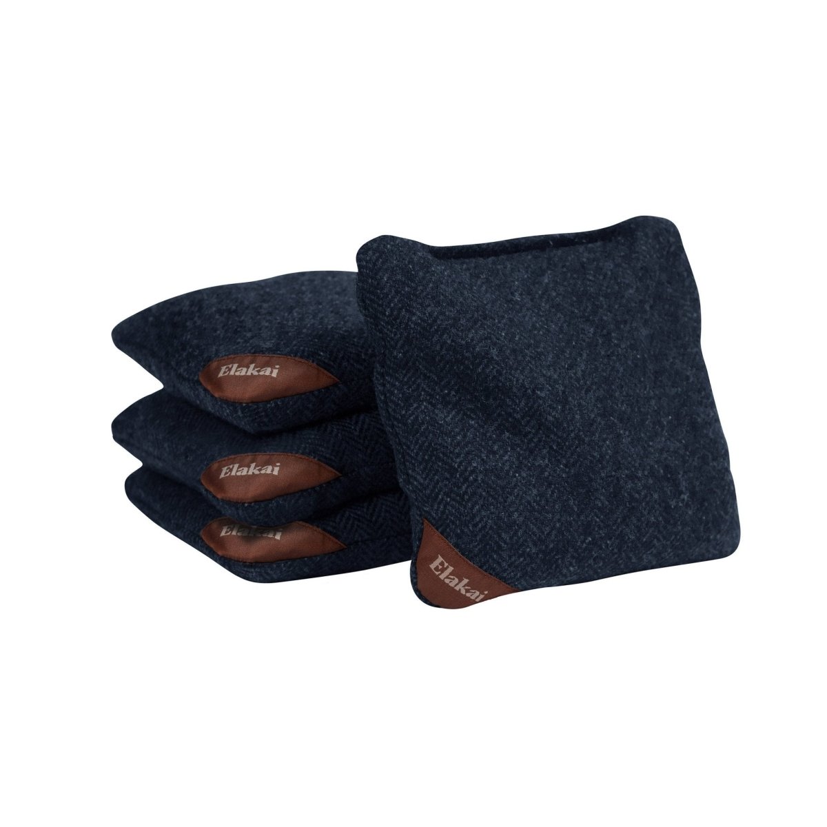 6-in Herringbone Cornhole Bags | Premium All-Weather Collection - Midnight Navy EGCB66H-06 | American Cornhole Association