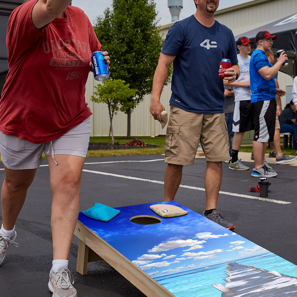 Ocean Boardwalk Star Cornhole Boards