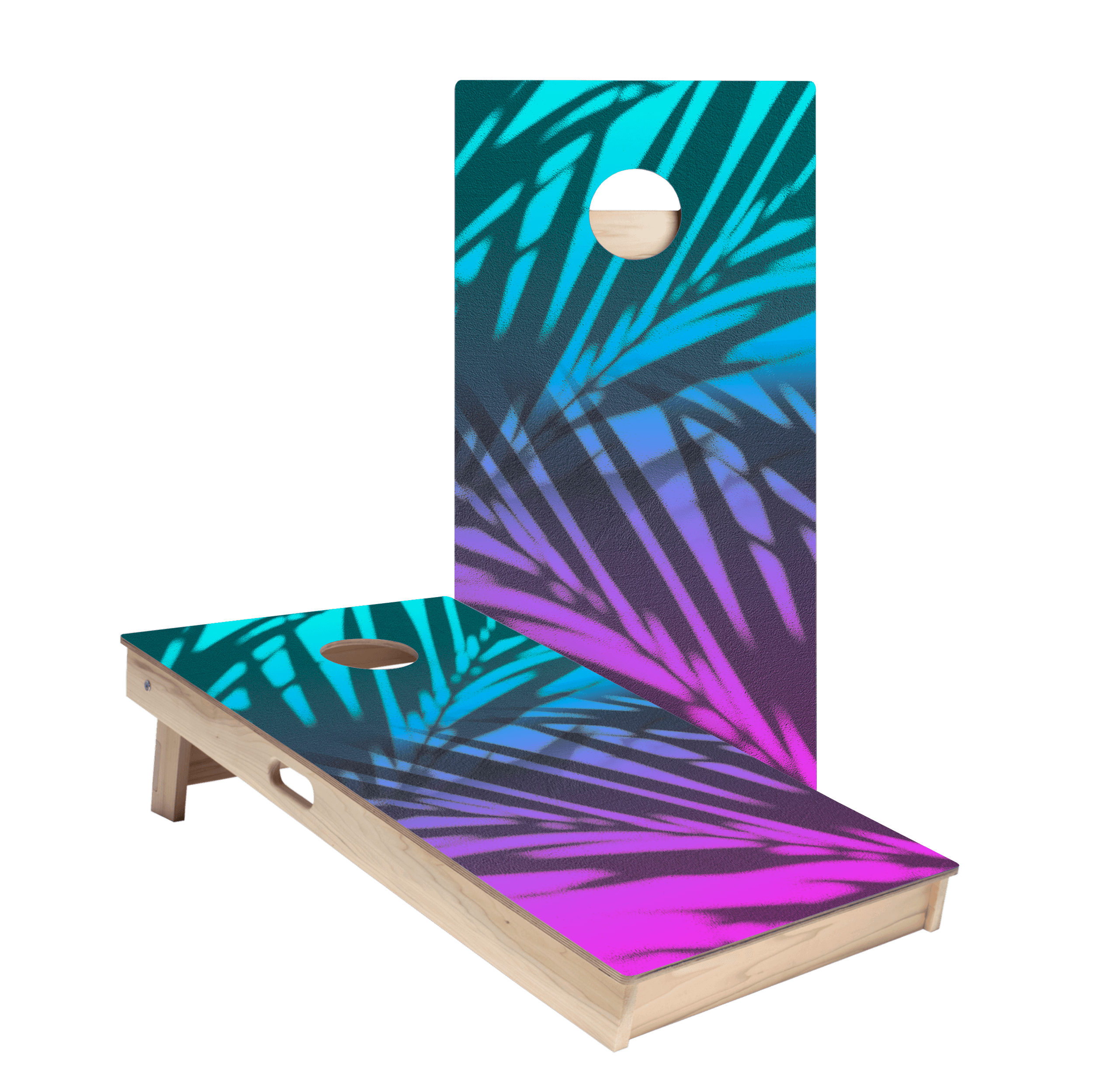 Beach Gradient Blue Star Cornhole Boards