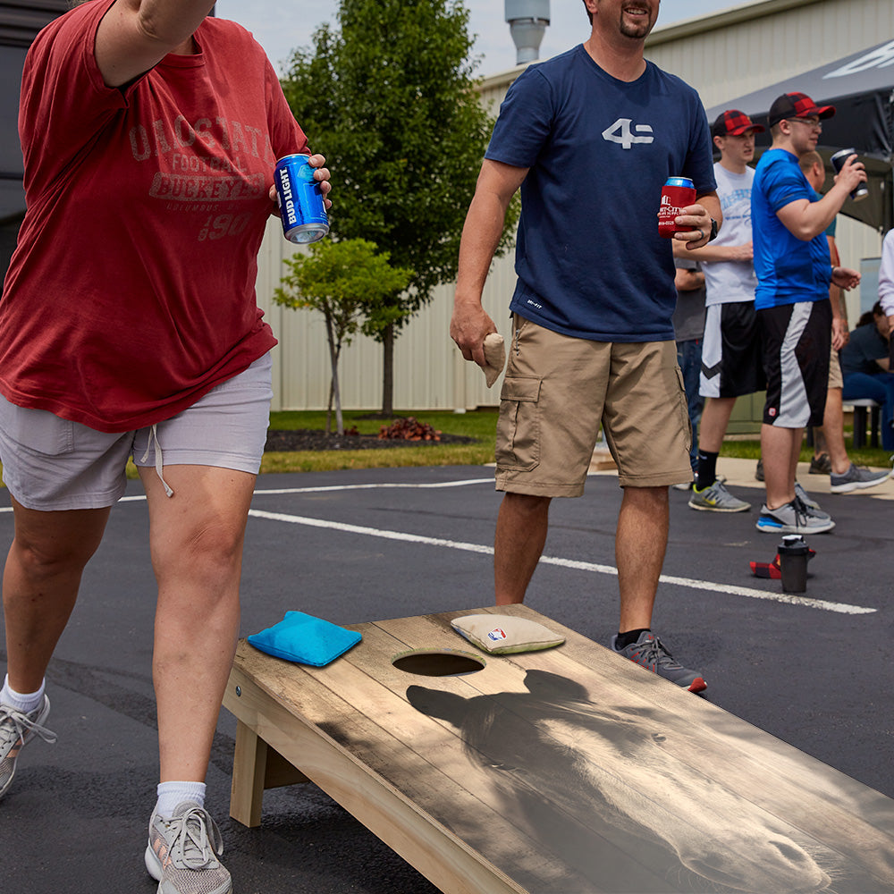 Rustic Wood Horse Star Cornhole Boards