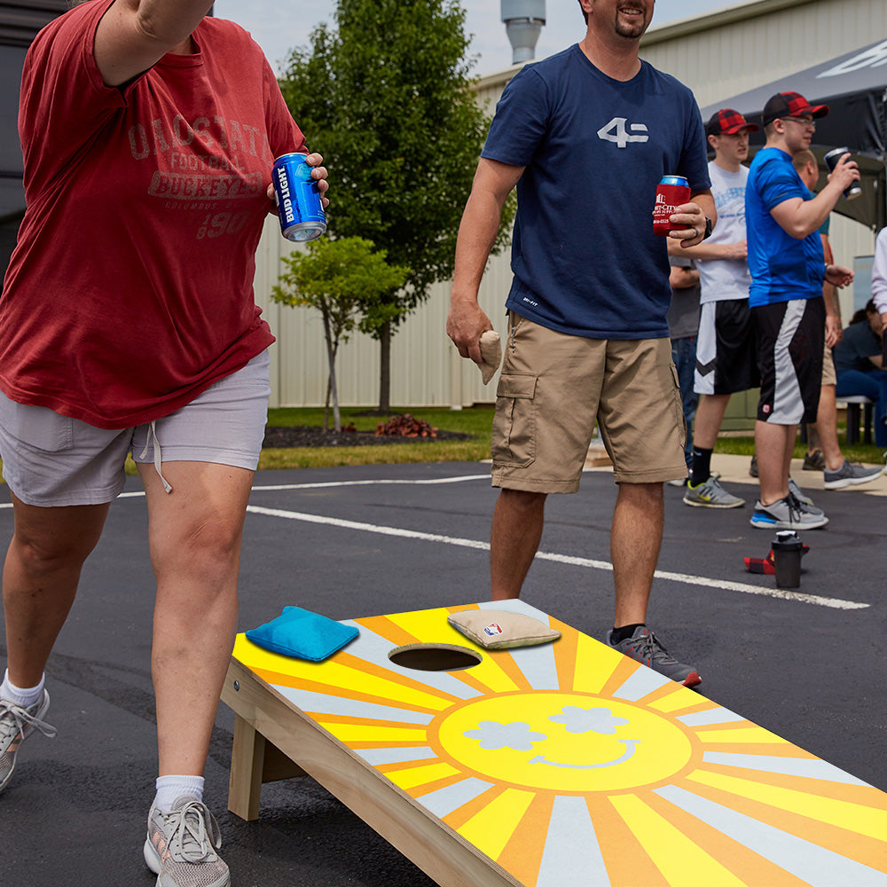 Retro Sunshine Star Cornhole Boards