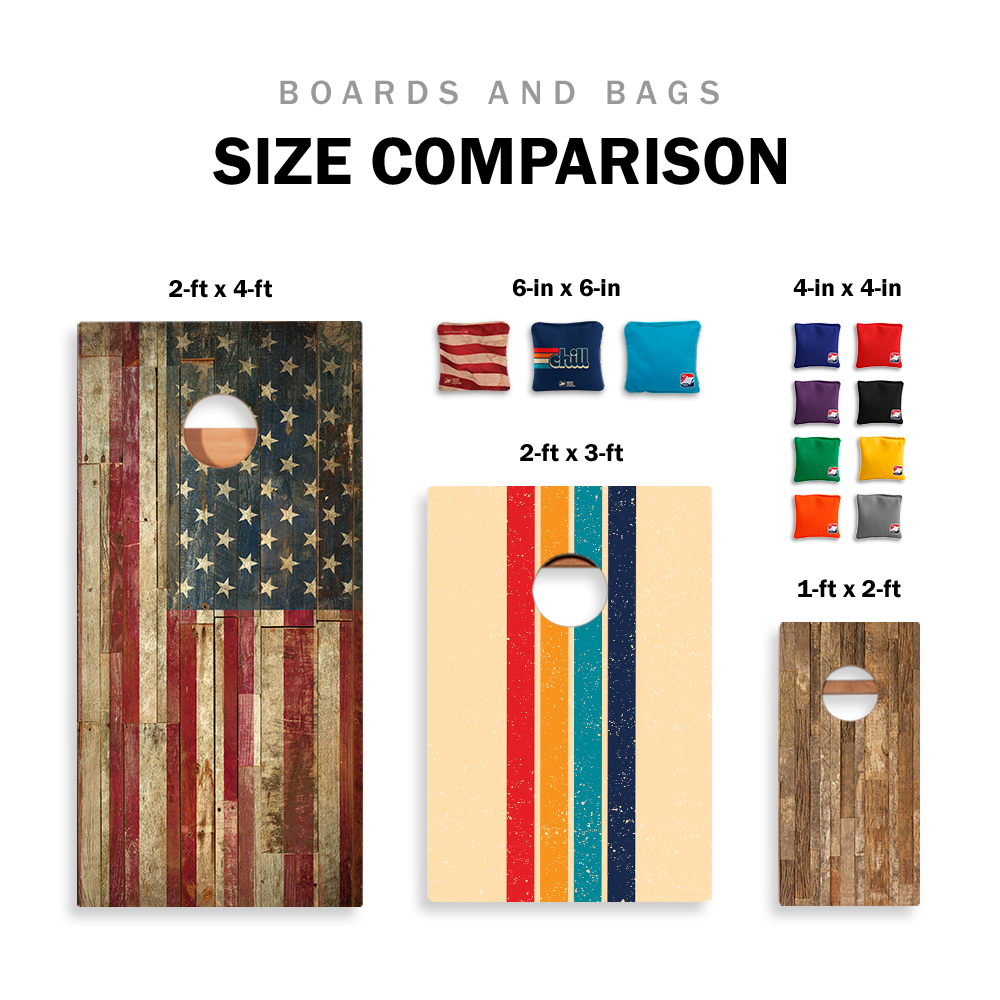 Retro Stripes Sunset Star Cornhole Boards