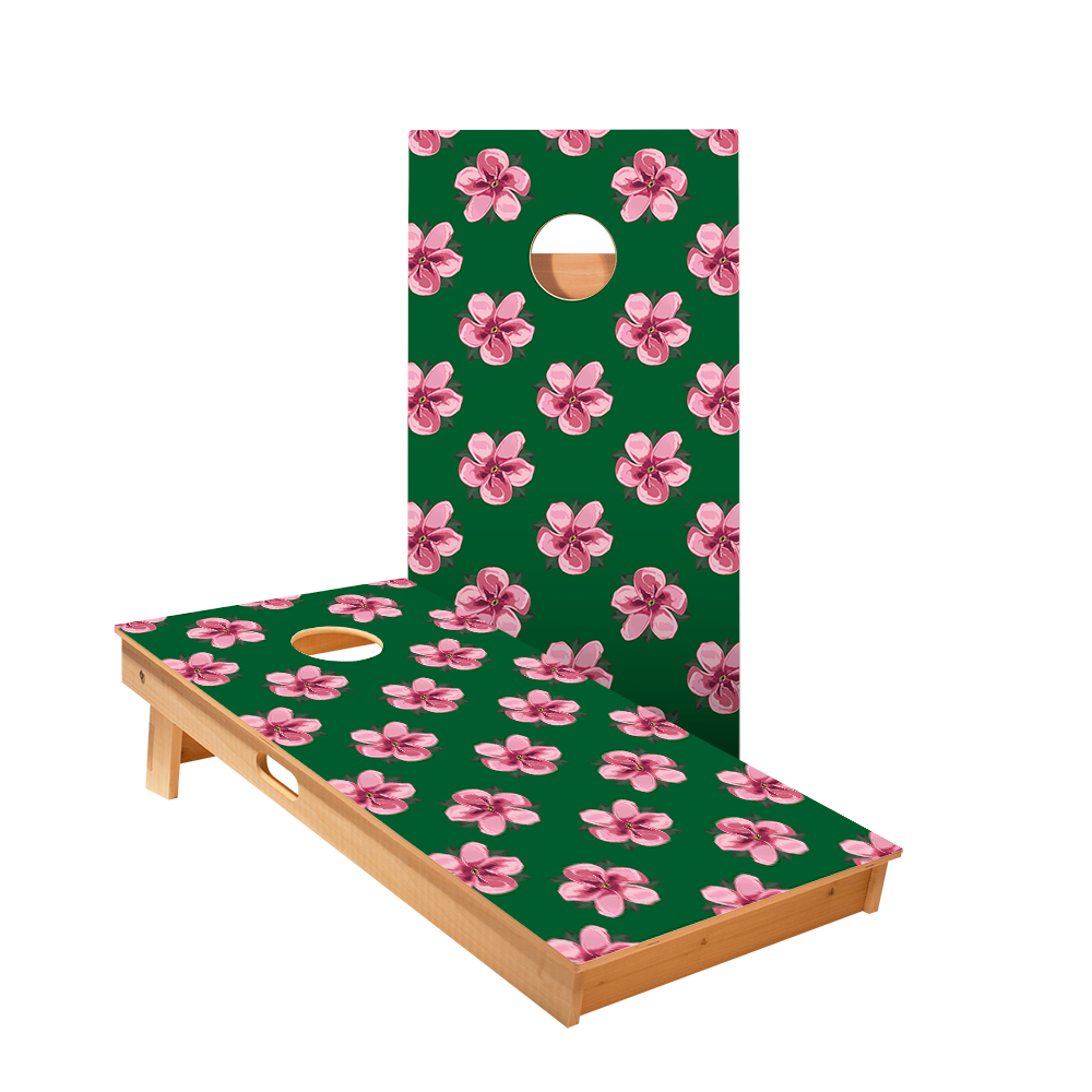 Golf Tournament Pink Azalea Star Cornhole Boards