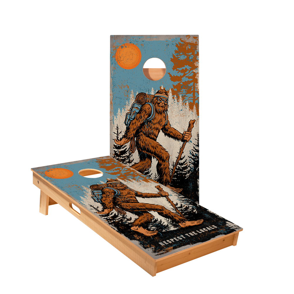 Hiking Sasquatch Star Cornhole Boards