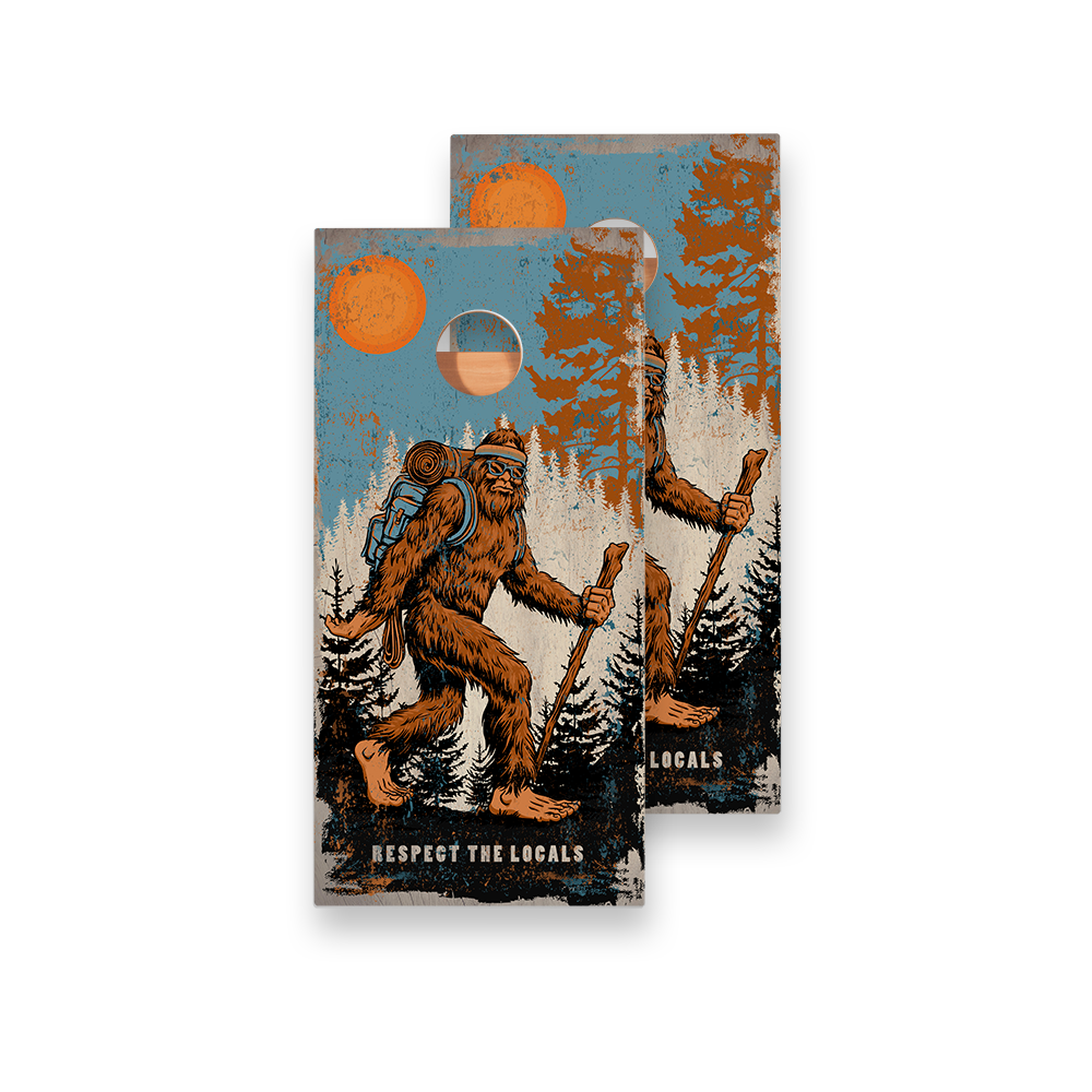 Hiking Sasquatch Star Cornhole Boards