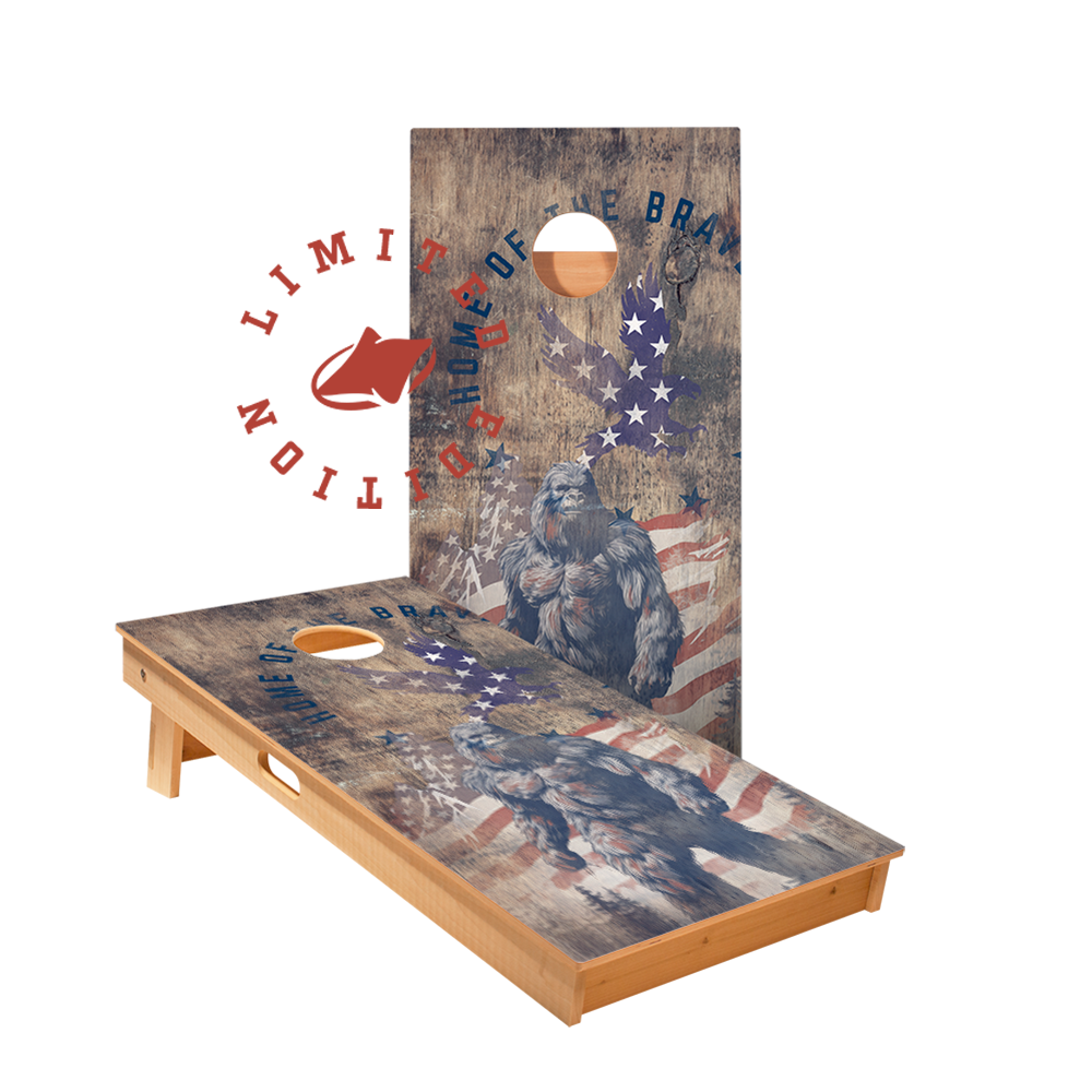 Home of the Brave Sasquatch Limited Edition Star Cornhole Boards | 07.24 Drop