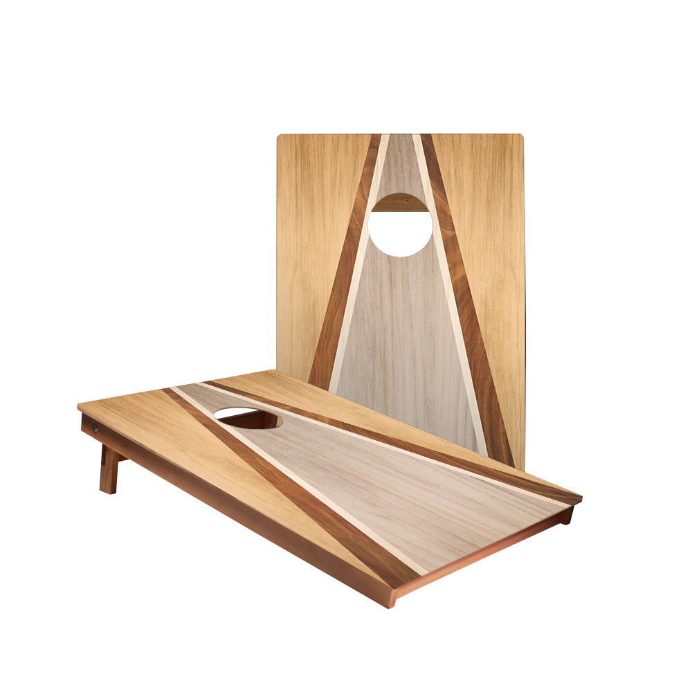 Natural & Gray Wood Triangle Backyard 2300 Cornhole Boards