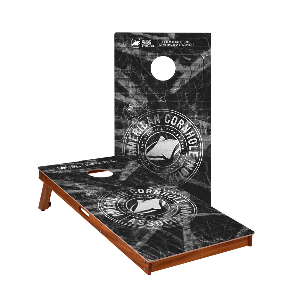 ACA Black Grunge Tournament Badge Touring Pro Cornhole Boards, - American Cornhole Association