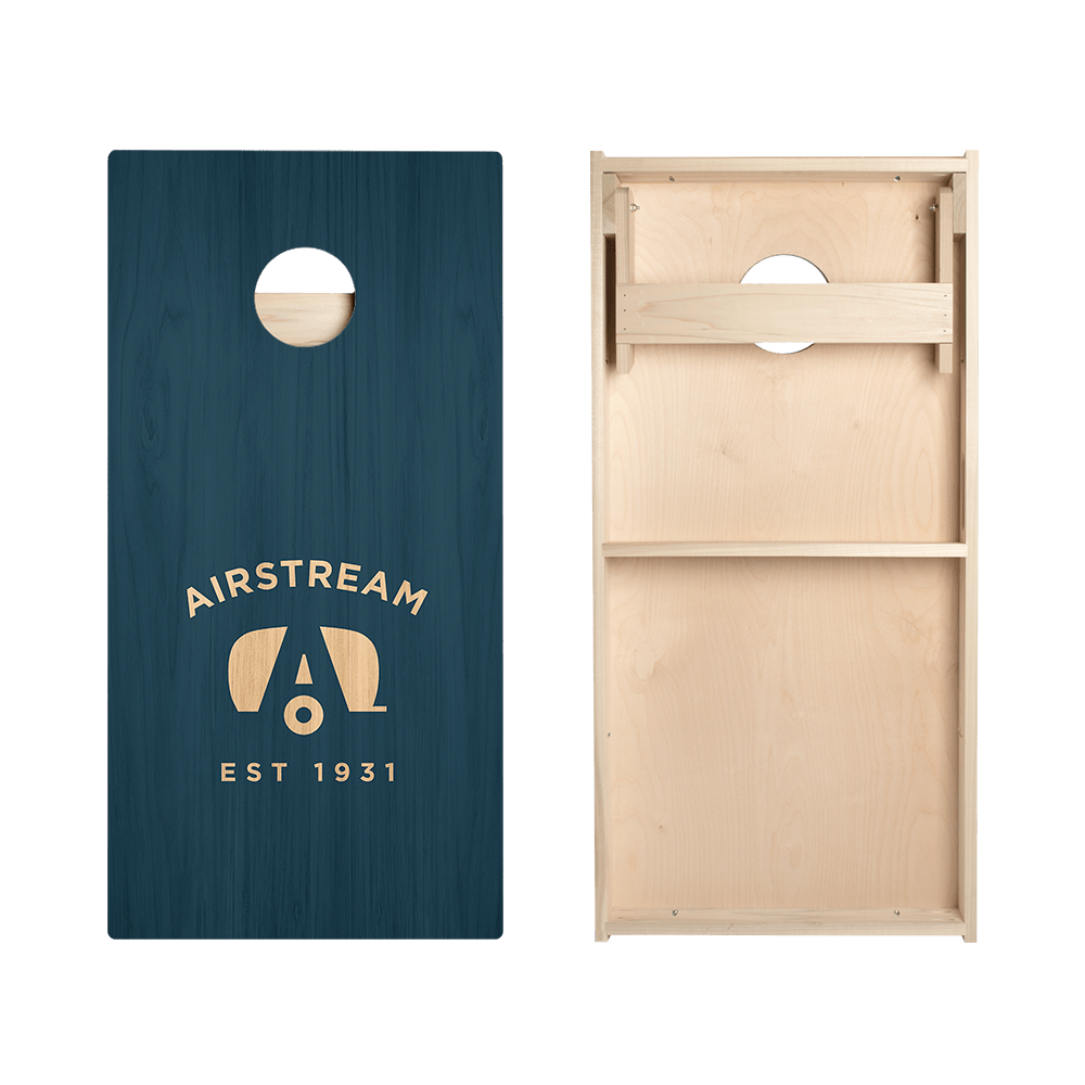 Airstream Blue Wood Cornhole Boards, - American Cornhole Association