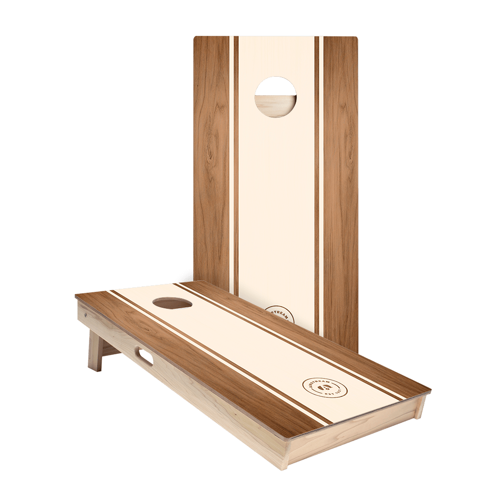 Airstream Classic Stripes Beige Cornhole Boards, - American Cornhole Association