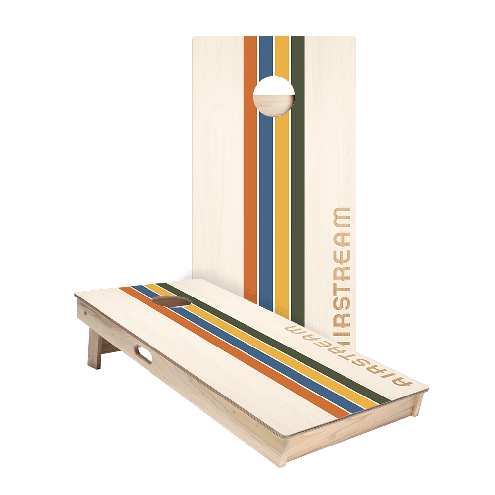 Airstream Retro Stripes Cornhole Boards, - American Cornhole Association