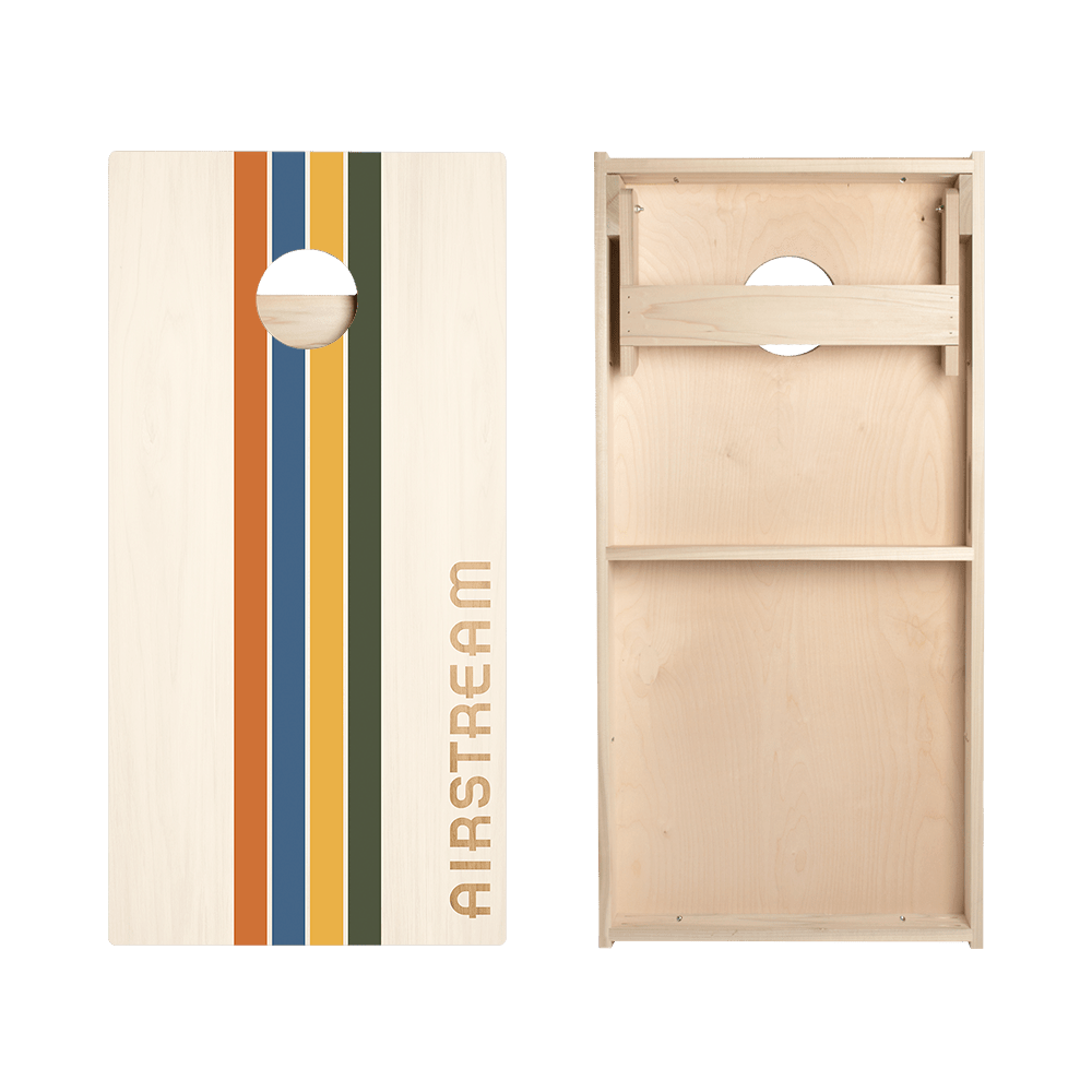 Airstream Retro Stripes Cornhole Boards, - American Cornhole Association