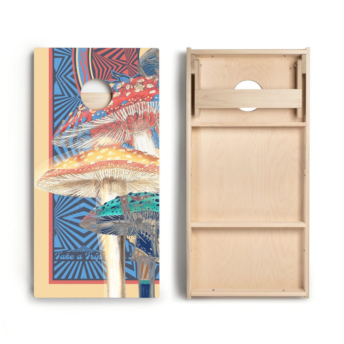 Alice in Mushroom Land Star Cornhole Boards - ACA - 000490 | American Cornhole Association
