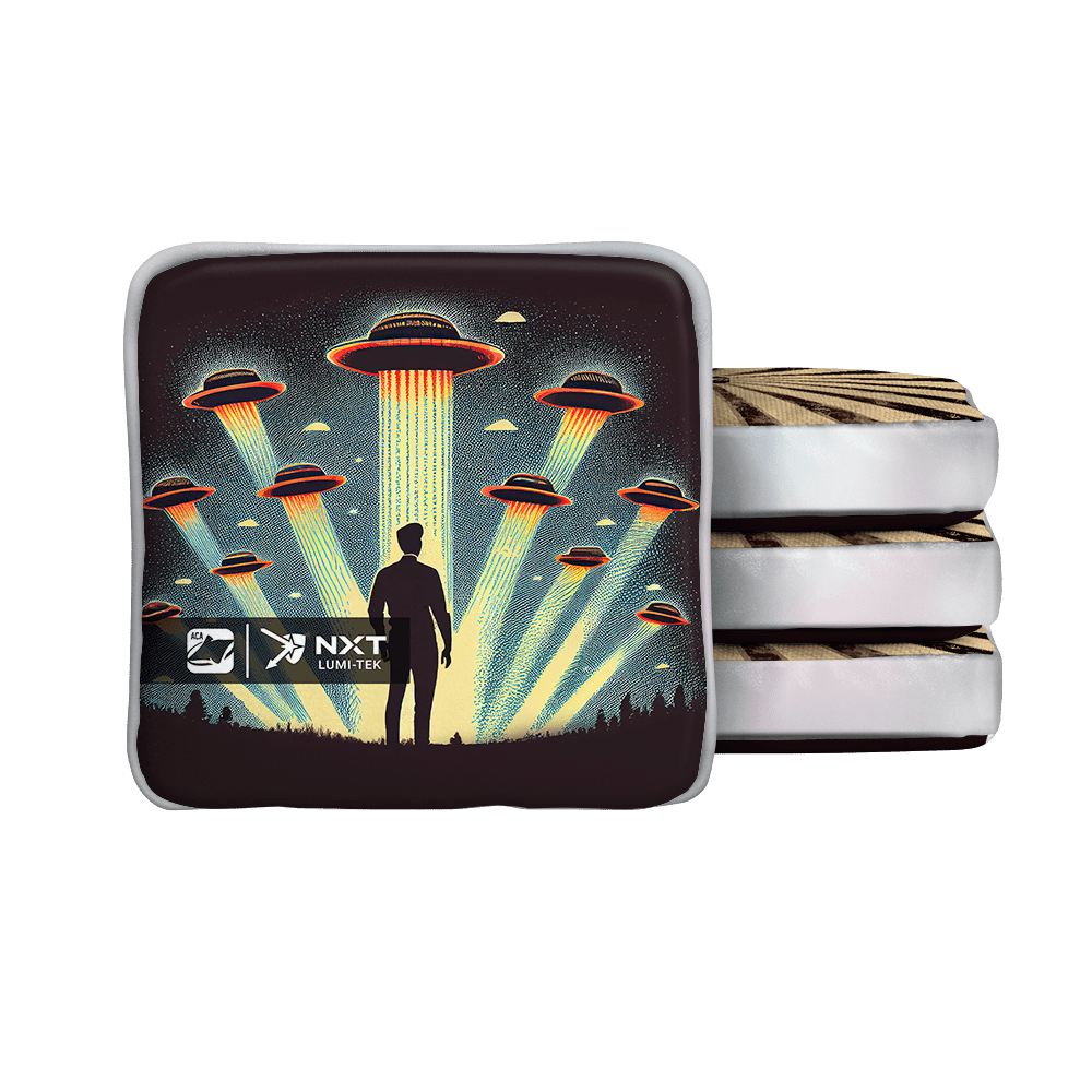 Alien Ambush Blue NXT Lumi - Tek Cornhole Bags, - American Cornhole Association