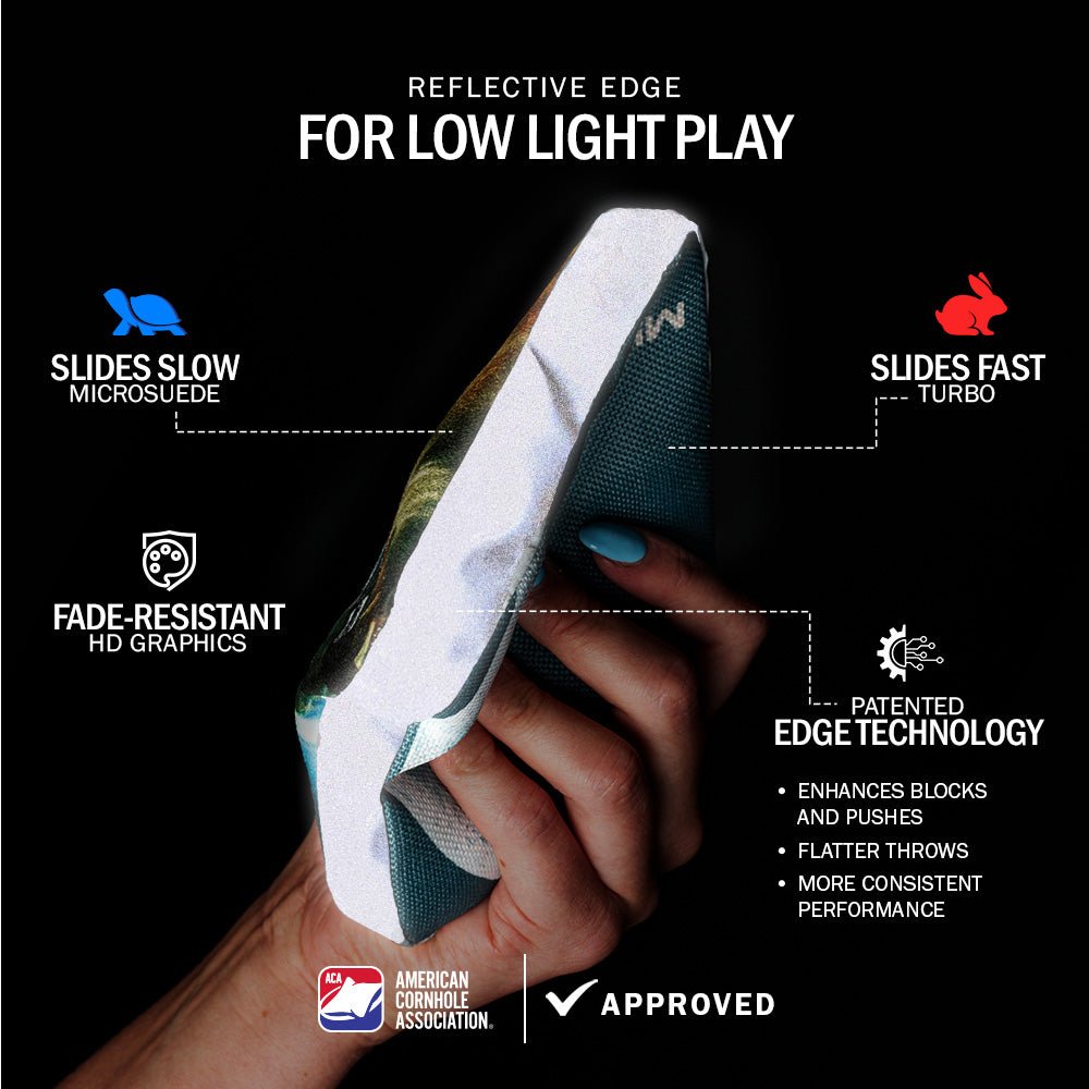 Alien Ambush Blue NXT Lumi - Tek Cornhole Bags, - American Cornhole Association