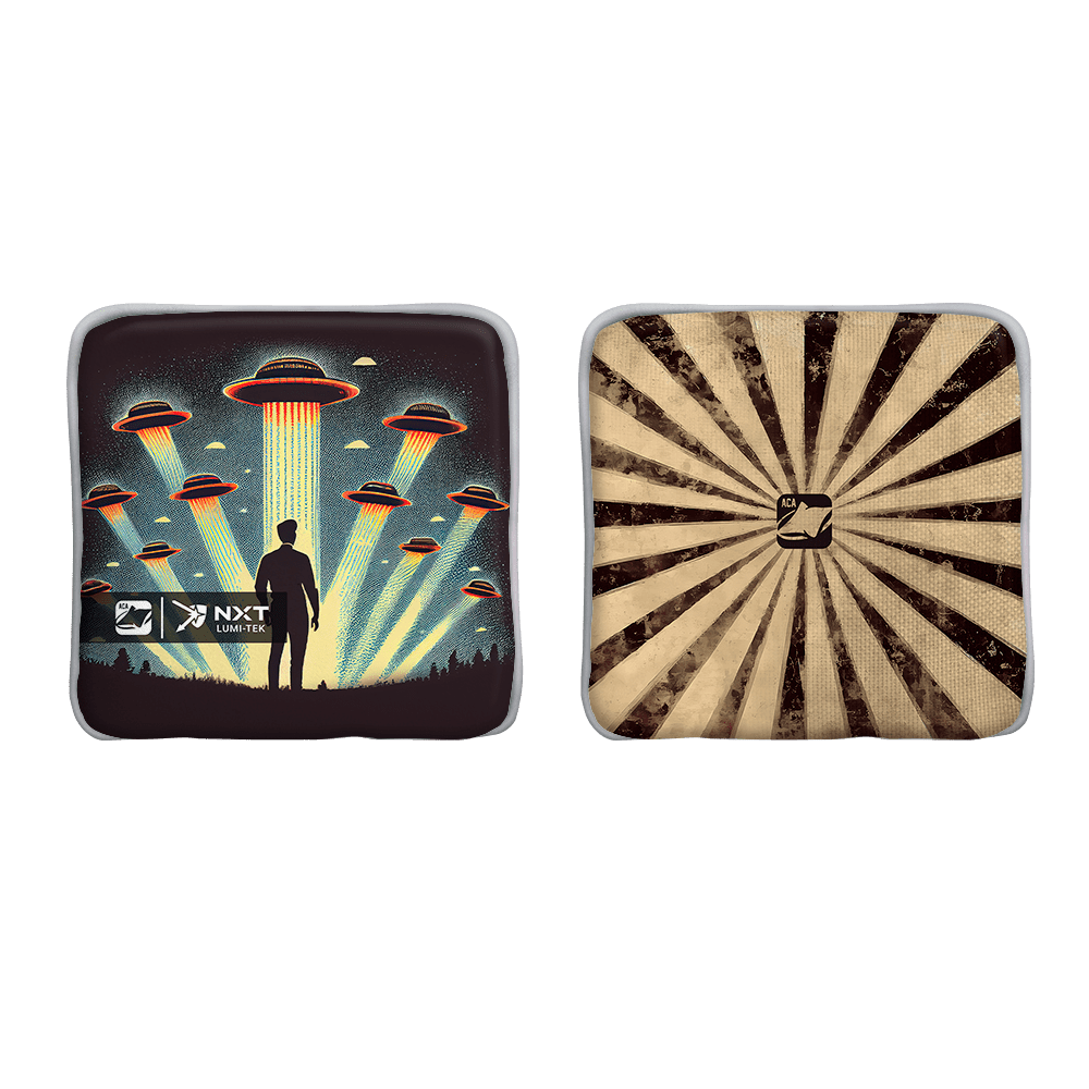 Alien Ambush Blue NXT Lumi - Tek Cornhole Bags, - American Cornhole Association