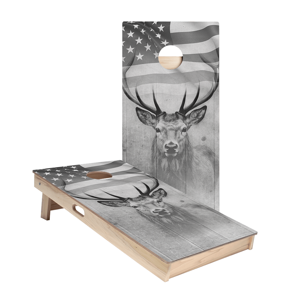 American Flag Antlers Star Cornhole Boards, - American Cornhole Association