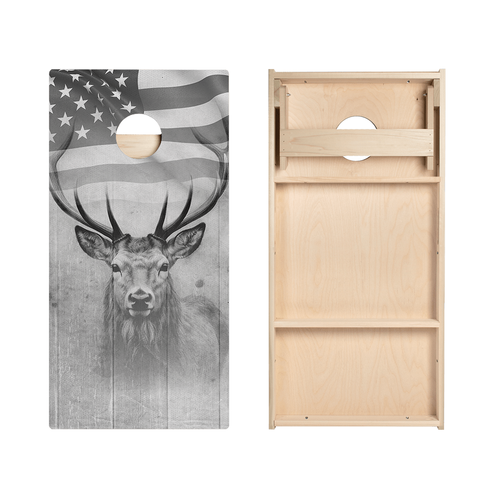 American Flag Antlers Star Cornhole Boards, - American Cornhole Association