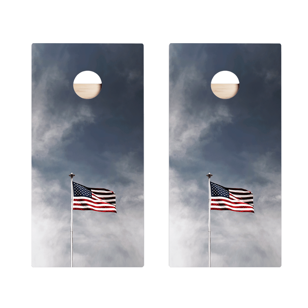 American Flag Pole Star Cornhole Boards - ACA - 000023 | American Cornhole Association