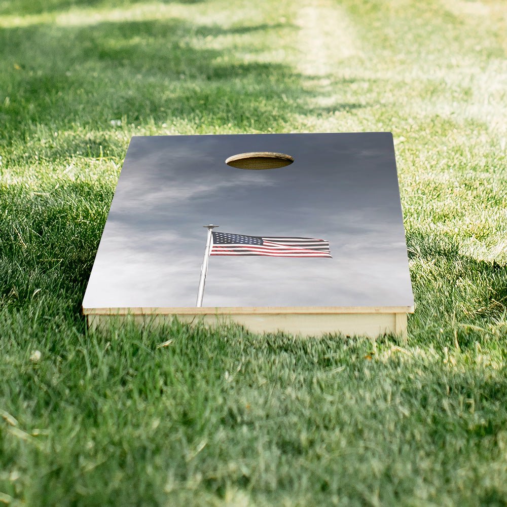 American Flag Pole Star Cornhole Boards - ACA - 000023 | American Cornhole Association