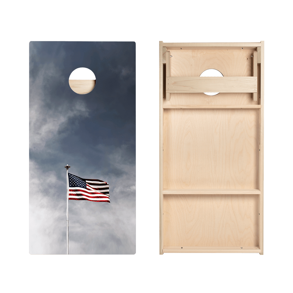 American Flag Pole Star Cornhole Boards - ACA - 000023 | American Cornhole Association