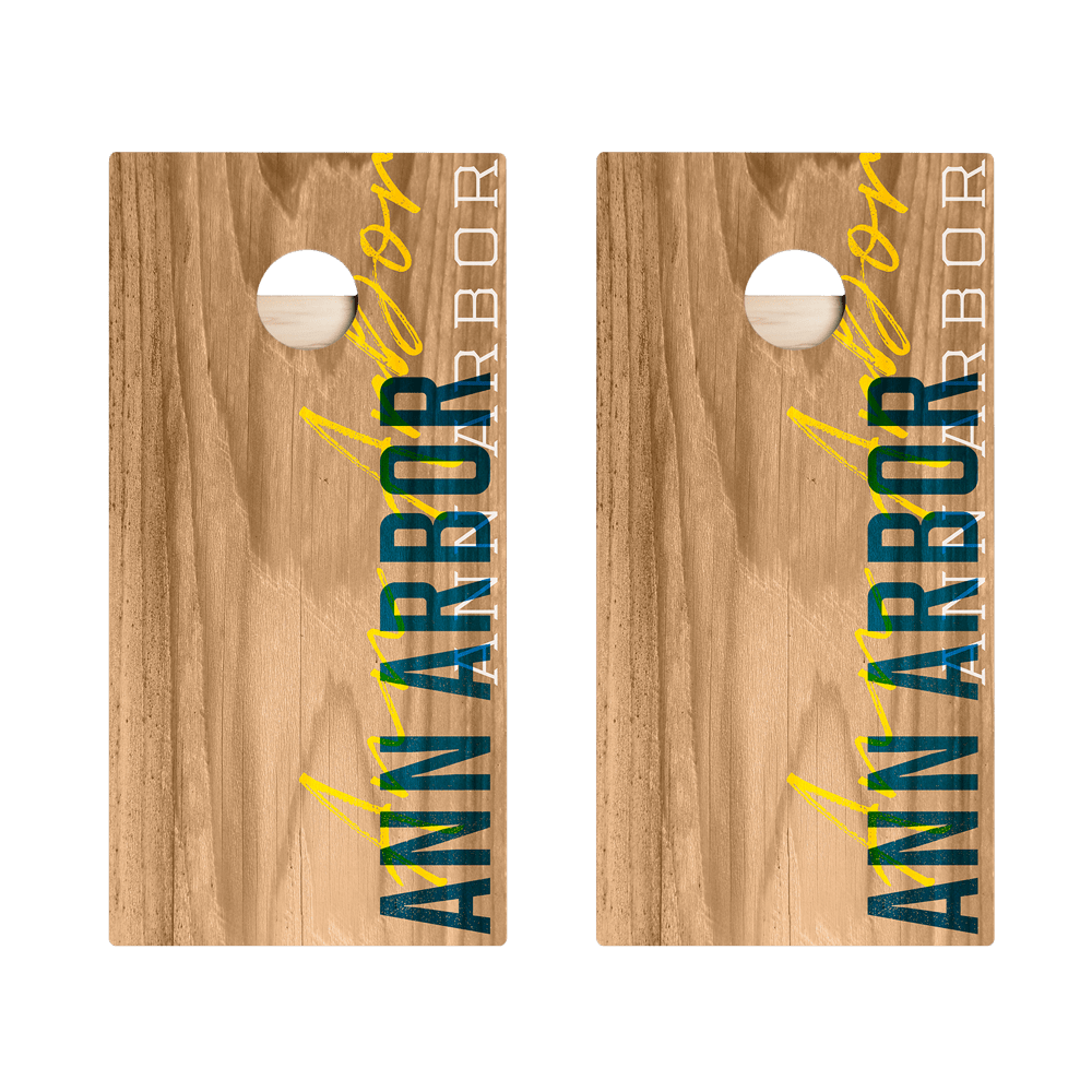 Ann Arbor Campus Gameday Star Cornhole Boards - ACA - 000199 | American Cornhole Association