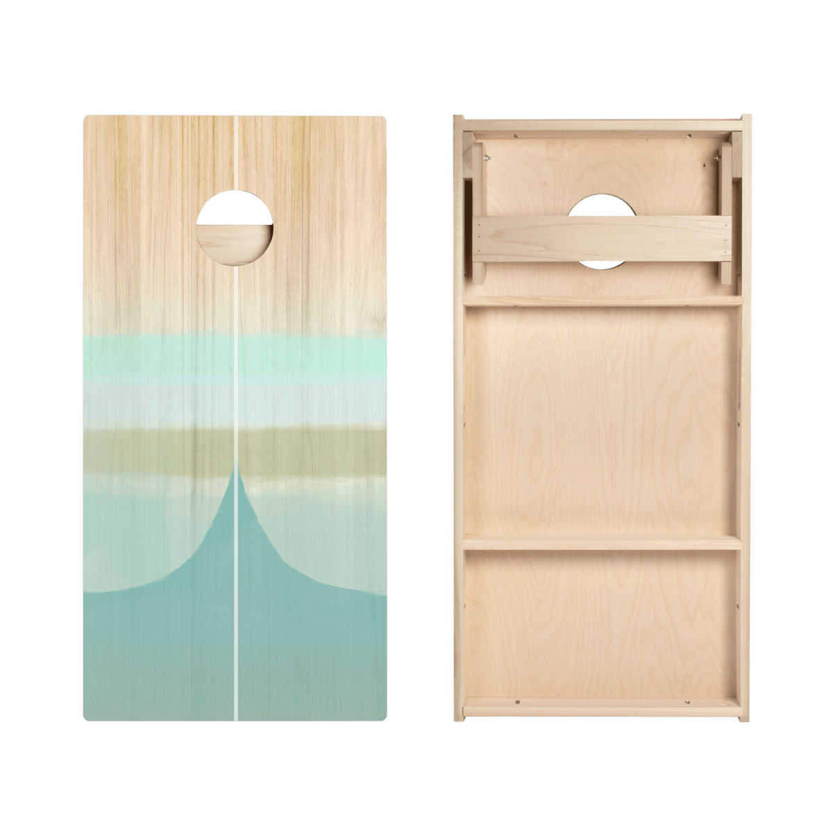 Bamboo Wood Watercolor Surf Star Cornhole Boards, - American Cornhole Association