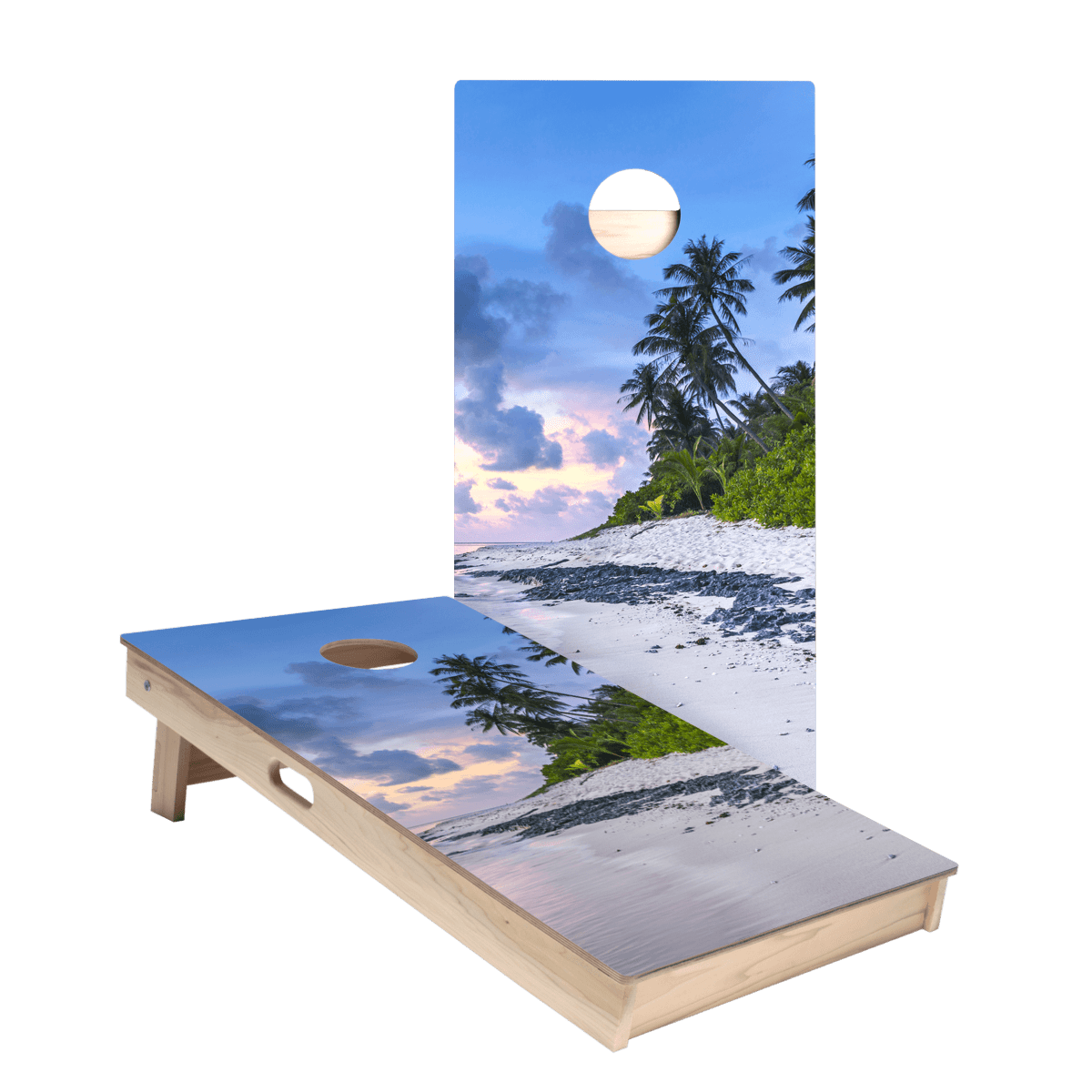 Beach Scene Star Cornhole Boards, - American Cornhole Association