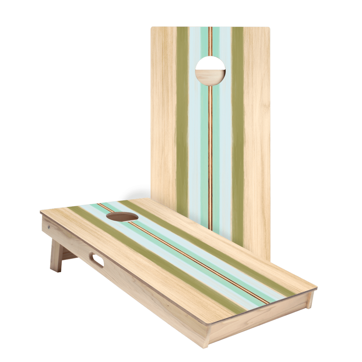 Beachy Retro Stripes Star Cornhole Boards, - American Cornhole Association