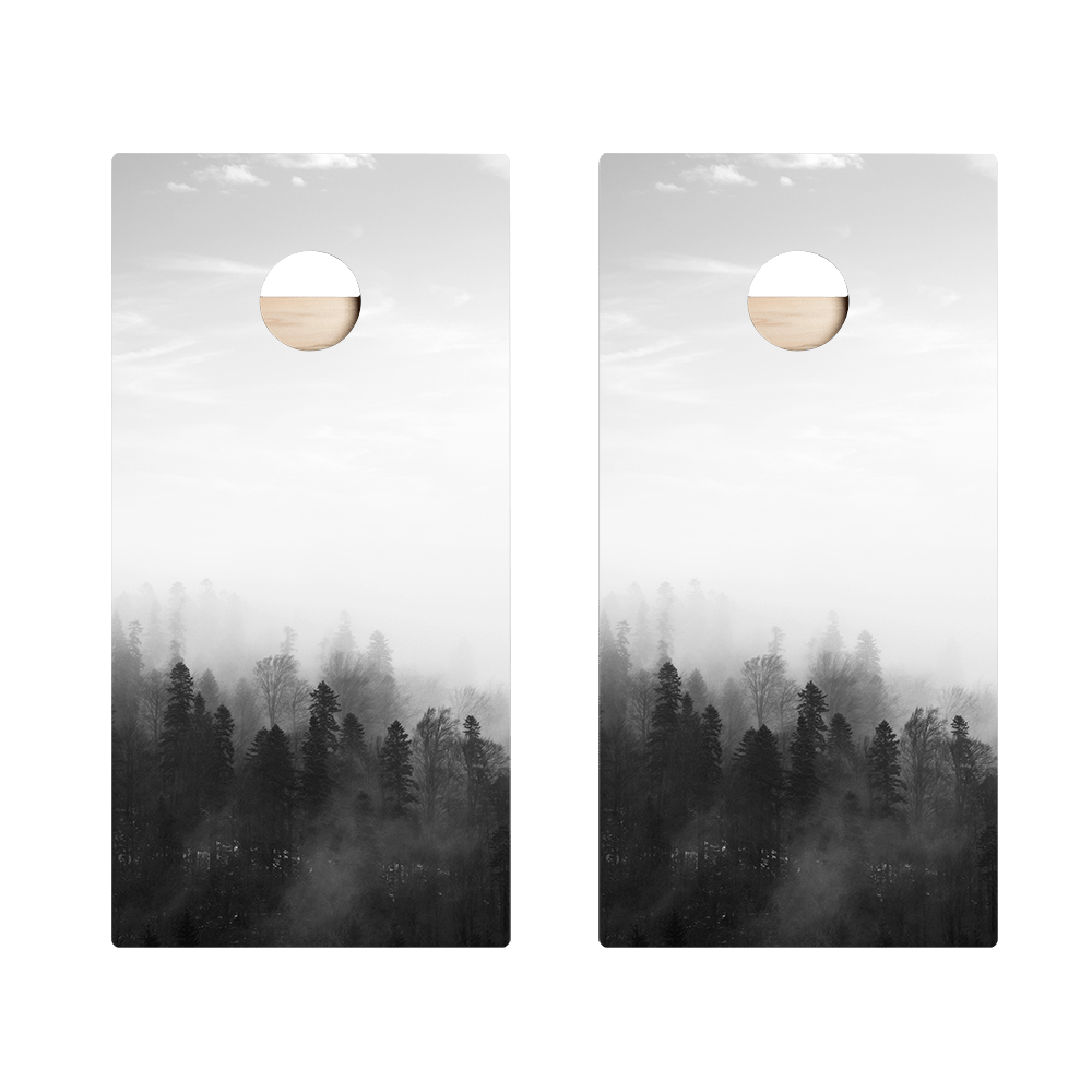 Black And White Forest Star Cornhole Boards - ACA - 000032 | American Cornhole Association