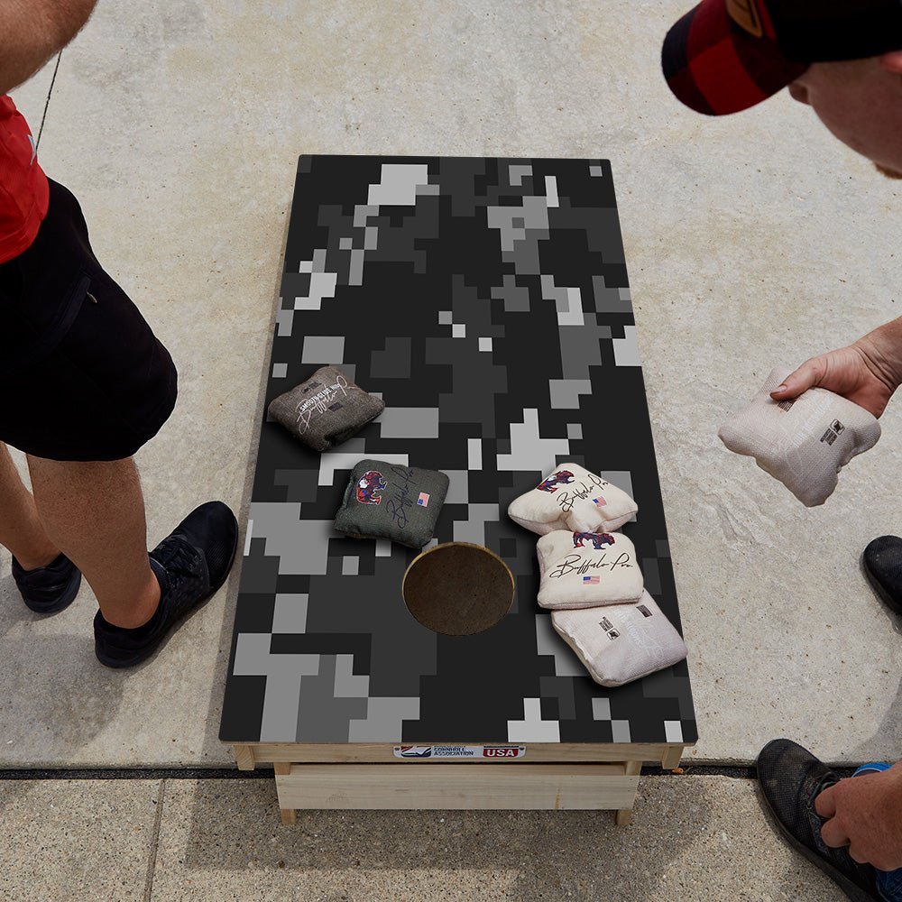 Black Digital Camo Star Cornhole Boards, - American Cornhole Association