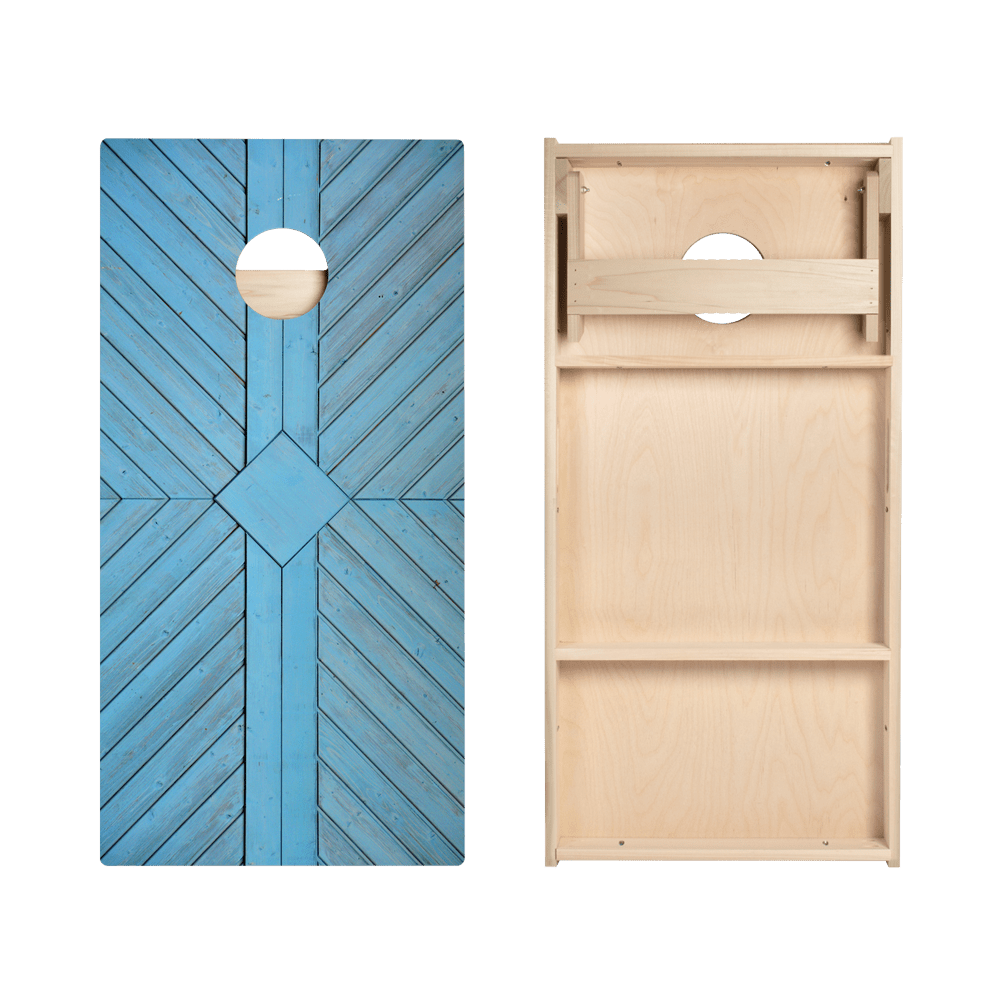 Blue Panel Wood Star Cornhole Boards - ACA - 000376 | American Cornhole Association