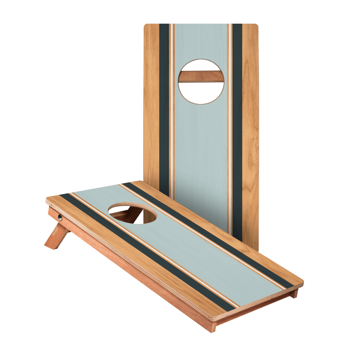 Classic Stripes Navy Blue Backyard 1x2ft Cornhole Boards - WACA-500462 | American Cornhole Association